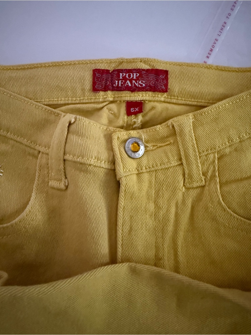 90’s Vintage Pop jeans, Girls Yellow Denim Shorts Size 6X - Picture 8 of 8